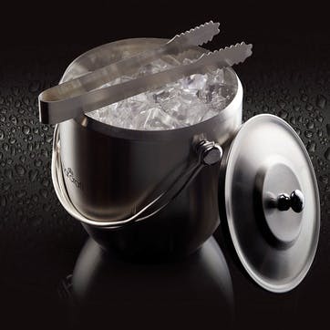 Stainless Steel Ice Bucket with Lid and Tongs