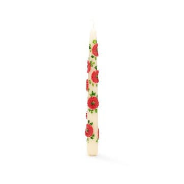 Flower Set of 2 Candles H25cm, Red