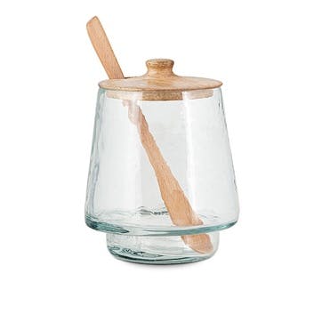 Kali Tall Storage Jar H12cm, Natural & Clear