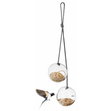 Eva Solo Set of 2 Glass Bird Feeders, Clear