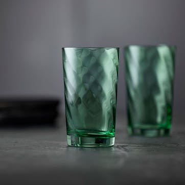 Vienna Set of 4 Highball Glasses, 450ml, Green