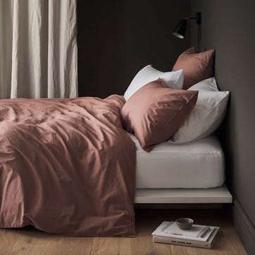 Relaxed Cotton Super King Duvet Cover, Rust