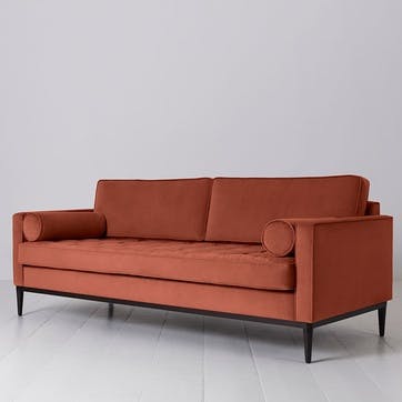 Model 02 Velvet 3 Seater Sofa, Brick
