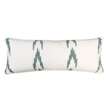 Forest Ikat Large Lumbar Cushion 95 x 35cm, Green / White