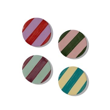 Berlingot Set of 4 Coasters D10cm, Multi