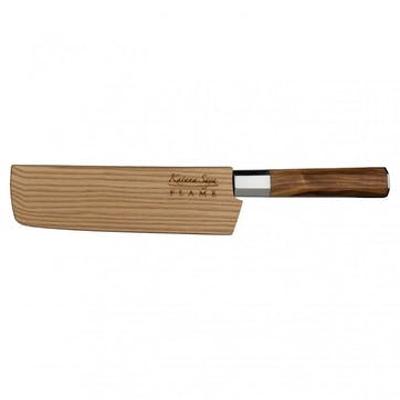 Flame Nakiri Knife 18cm, Olive Wood