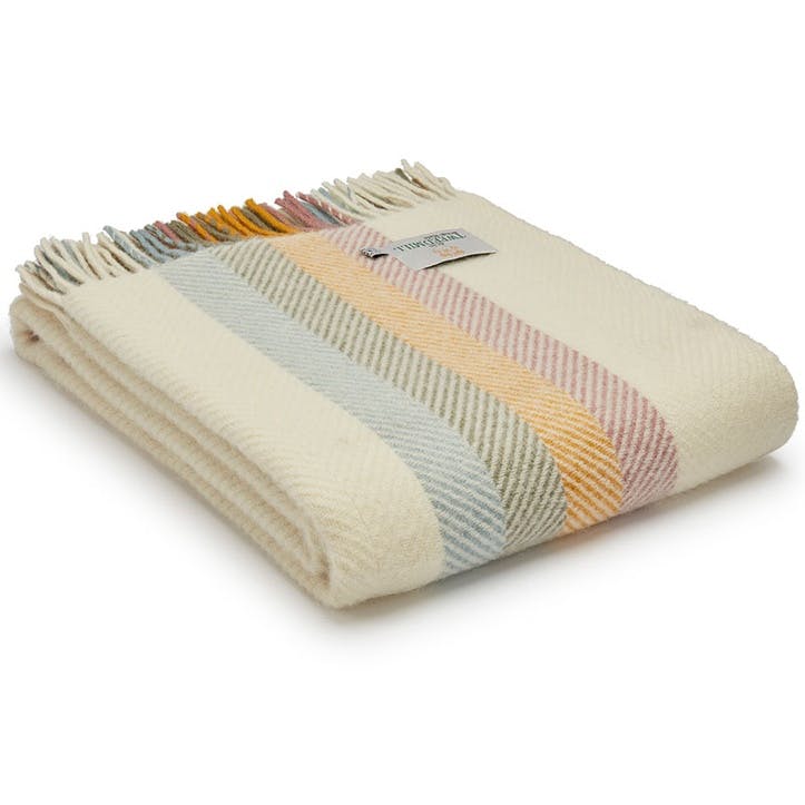 Stripes Throw  150 x 183cm, Primrose