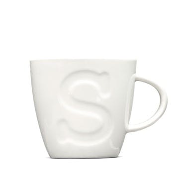 Alphabet S Mug , 380ml, Cream