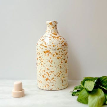 Splatter  Ceramic Bottle, 500ml, Burnt Orange