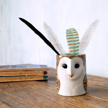 Ceramic Animal Pencil Pot, Barn Owl
