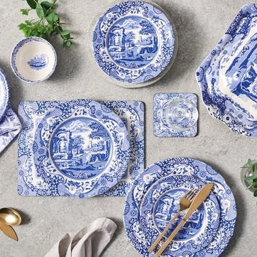 Blue Italian Plate, Set of 4 - 23cm