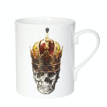 Rock and Roll Skull in Red Crown Mug