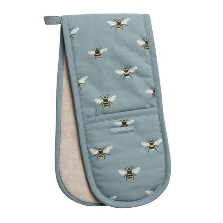 Bees, Double Oven Gloves, Teal