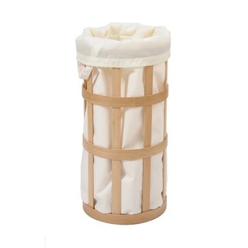 Cage Laundry Basket, Oak/White