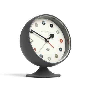 Spheric Clock H13.7 x W11.5 x D9cm, Grey