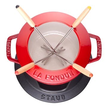 Cast Iron Mini Fondue Set, Cherry