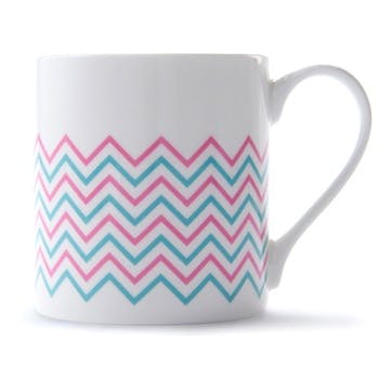 Mug, H9 x D8.5cm, Jo Deakin LTD, Wave, pink/turquoise