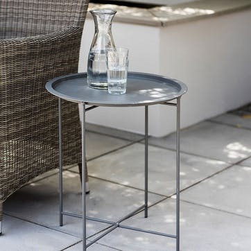 Bistro tray table, H52 x D46cm, Garden Trading Company, Rive Droite, charcoal steel