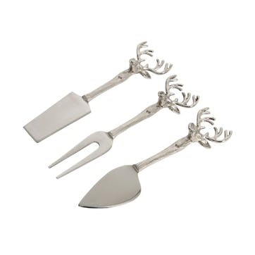 Stag Head Cheese Knives, Set Of 3