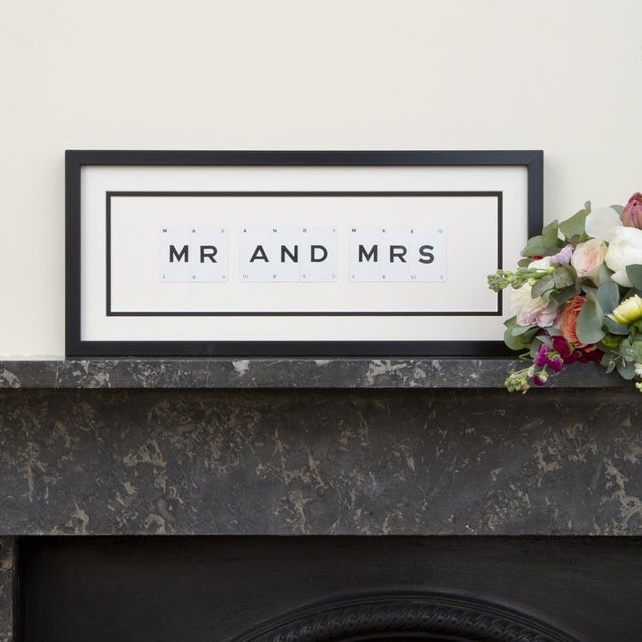 'Mr & Mrs' Word Frame, Black