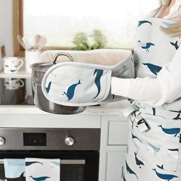 Whales, Double Oven Glove