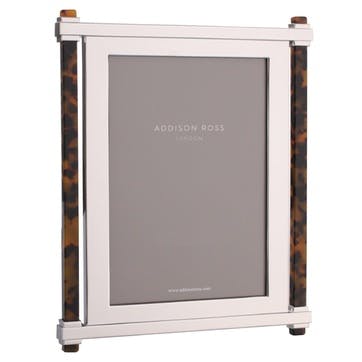 Pillar Photo Frame 8 x 10", Silver & Tortoiseshell