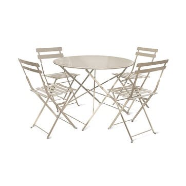 Rive Droite Bistro Set 4 Seater, Clay Steel