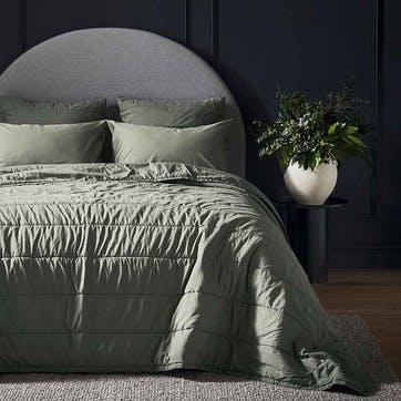 Luxe Cotton King Size Duvet Cover, Moss
