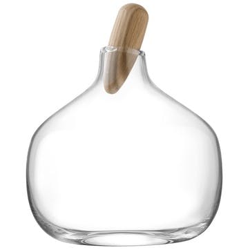 Float Decanter with Oak Stopper 1.3L, Clear