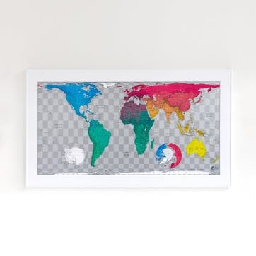 Future Map- Blue/Emerald/Pink/Yellow, Framed