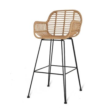 Hampstead Bar Stool with Arms, Natural