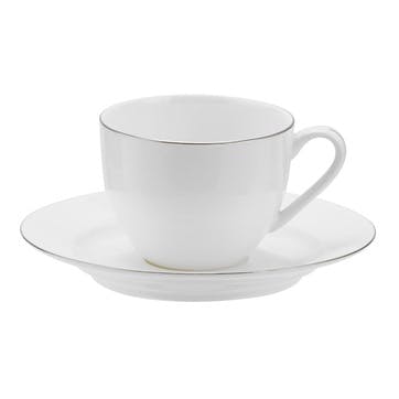 Serendipity Set of 4 Teacups and Saucers 220ml, Platinum