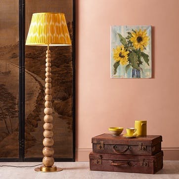 Rahul Standing lamp H132cm, Warm Wood