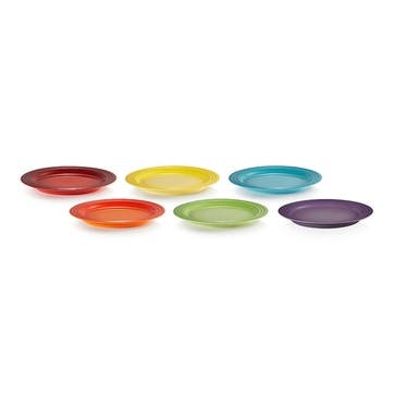 Set of 6 Vancouver Diner Plate 27cm, Rainbow