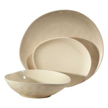 Vie Naturelle 12 Piece Dinner Set,  Cream