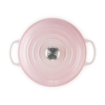 Cast Iron Shallow Casserole Dish 30cm, Shell Pink