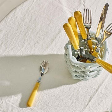 Set of 2 Dessert Spoons, Butter Yellow