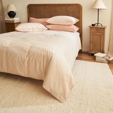 The Stripe 200 Thread Count Duvet Cover King, Clay Pink