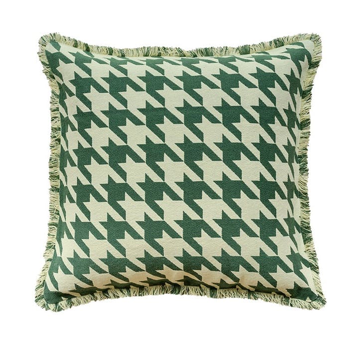 Houndstooth Cushion Cover 50 x 50cm, Green