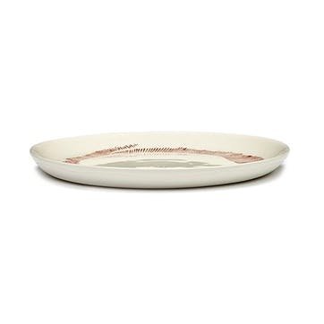 Ottolenghi Set of 2 medium plates, D23, White And Red