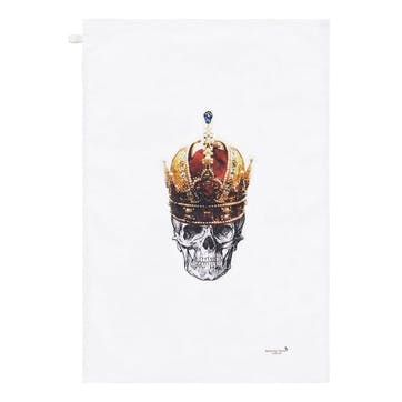 Rock and Roll Skull in Red Crown Tea Towels, Set of 2