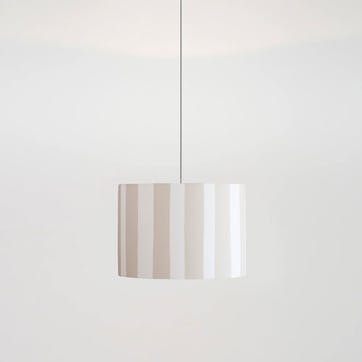 Stripe Drum Shade 35cm, Sand & White