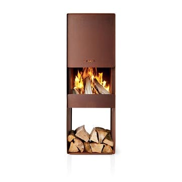 FireBox FireBox Wood Burner 42.8 x 125.5cm, Brown