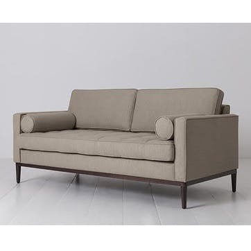 Model 02 2 Seater Linen Sofa, Pumice