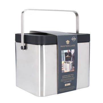 Antimicrobial Composter 2.6l, Stainless Steel