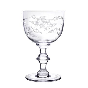 Fern Set of 4 Patterned Crystal Wine Goblets 250ml, Clear