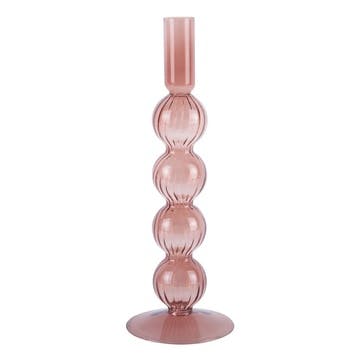 Swirl Bubbles Candle Holder H25cm, Faded Pink