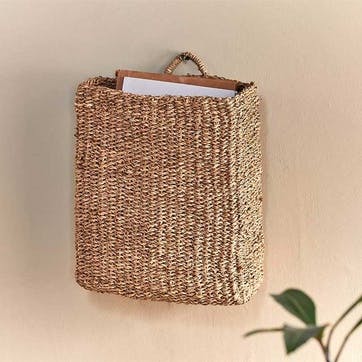 Putlar Seagrass Wall Hung Basket, Large, Natural