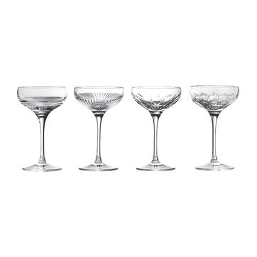 Mixology Set of 4 Coupe Glasses 120ml, Clear