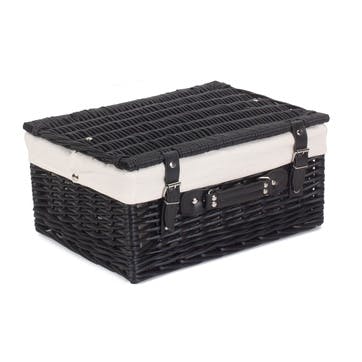 16" Black Hamper with White Lining